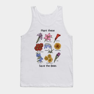 Plant These Save the Bees Botanical Vintage Floral Botanists Tank Top